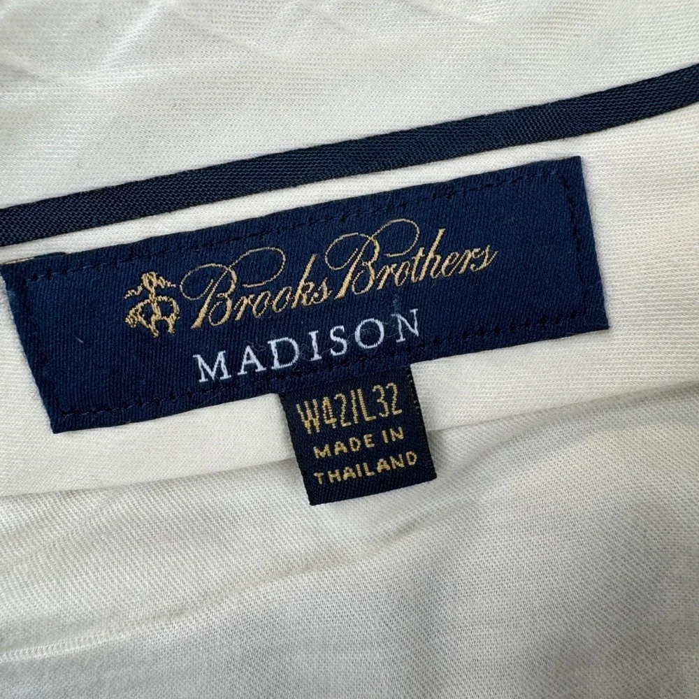 Brooks Brothers Madison Men Dress Pant Trouser 42x32 Altered 30 Taupe Brown Wool